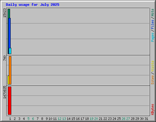 Daily usage for July 2025
