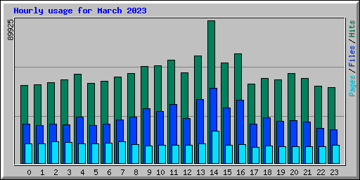 Hourly usage for March 2023