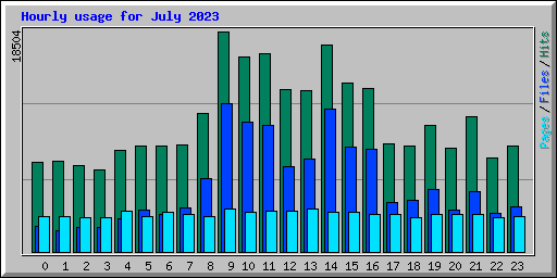 Hourly usage for July 2023