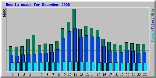 Hourly usage for December 2023