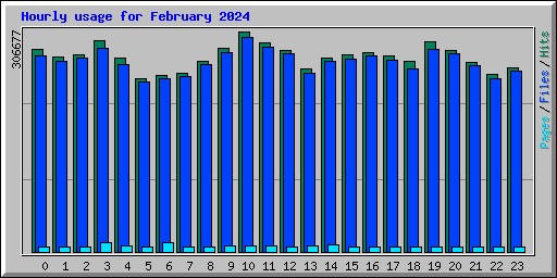 Hourly usage for February 2024